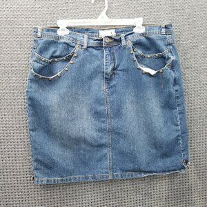 No Fuze Denim Blue Jean mini Skirt Women's 18 Stretch